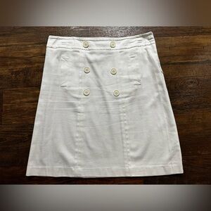 Sandro Sportswear Women's A-line Skirt Size 14 Front Pockets White with Side Zip